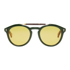 Gucci Green and Red Opulent Vintage Pilot Sunglasses