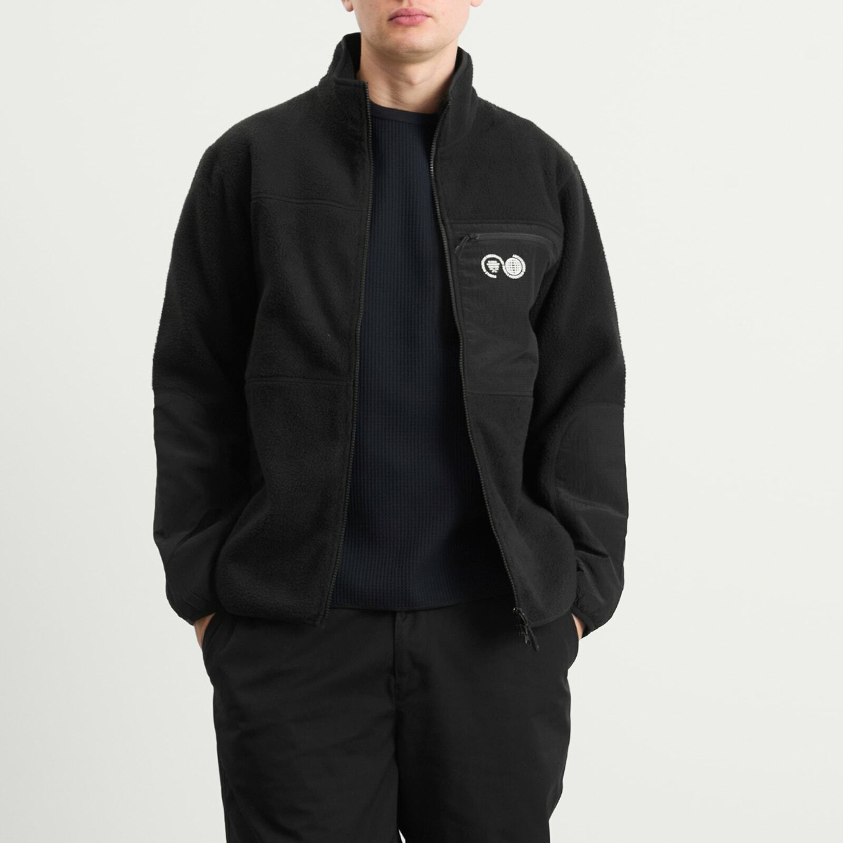 Purple Mountain Observatory Men's Borg Sherpa Fleece Jacket in Black