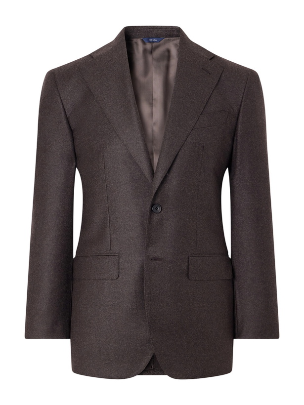 Photo: Thom Sweeney - Wool-Blend Flannel Suit Jacket - Brown