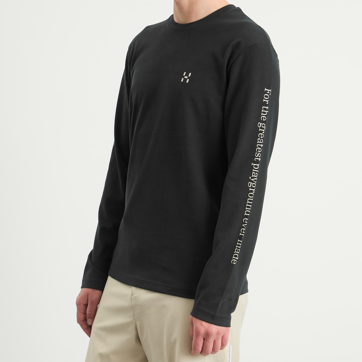 Haglöfs Men's Long Sleeve Brand T-Shirt in True Black