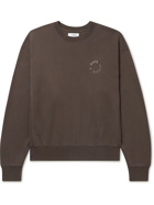 7 DAYS ACTIVE - Monday Logo-Print Organic Cotton-Jersey Sweatshirt - Brown