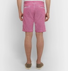 Massimo Alba - Slim-Fit Watercolour-Dyed Cotton-Corduroy Shorts - Men - Pink