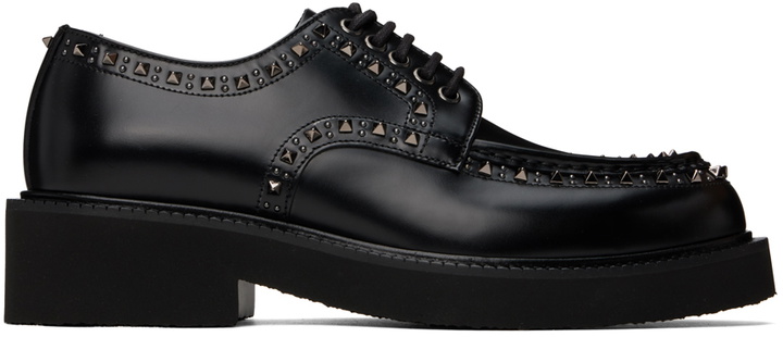 Photo: Valentino Garavani Black Gentleglam Calfskin Derbys
