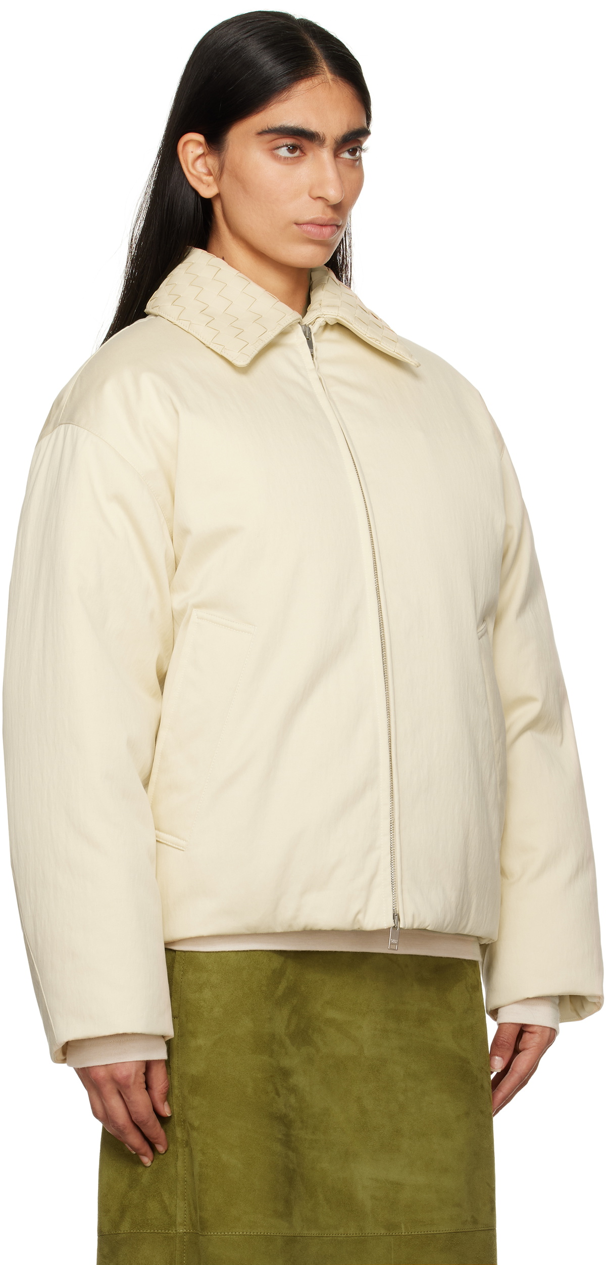 【Bottega Veneta】2020s White Leather Coat Bottega Veneta - Madame patent leather pumps Bottega Veneta