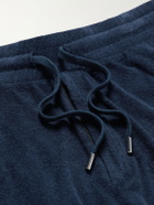 Frescobol Carioca - Augusto Straight-Leg Cotton, Lyocell and Linen-Blend Terry Drawstring Shorts - Blue