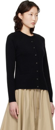 Cordera Black Merino Wool Open-Back Cardigan