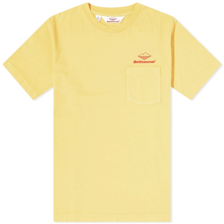 Photo: Battenwear Men's Team Pocket T-Shirt in Mustard