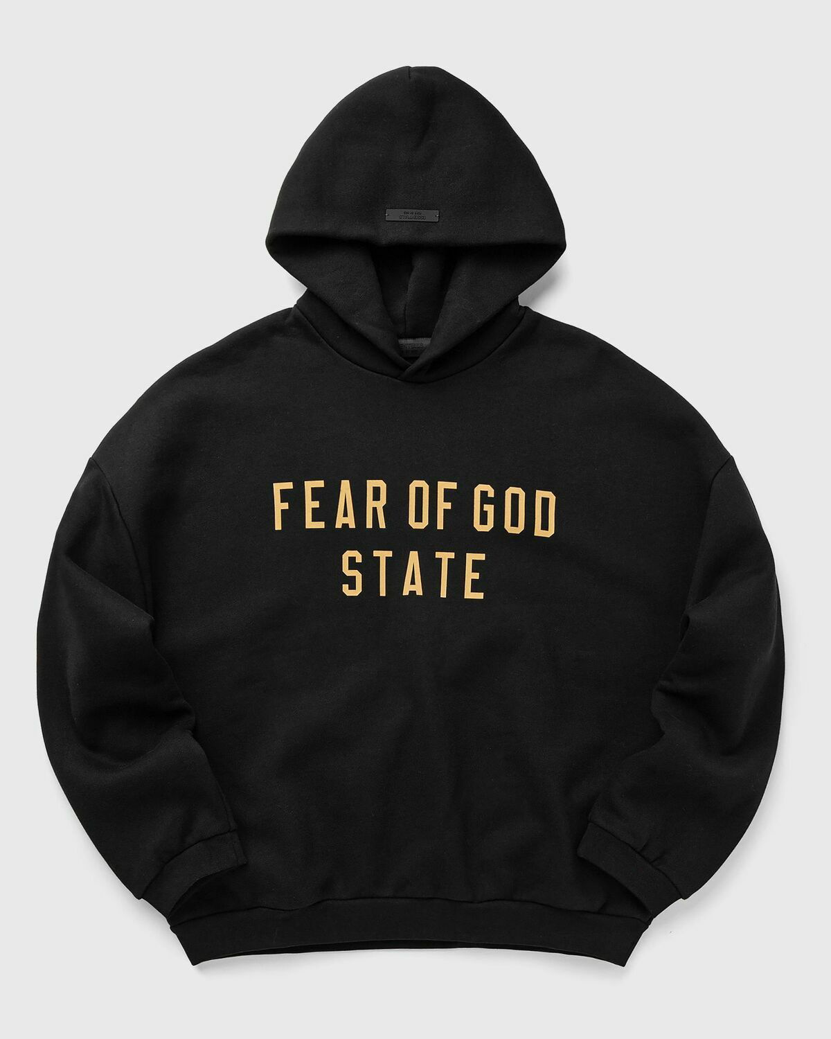 Fear of god essentials logo pullover hoodie black best sale