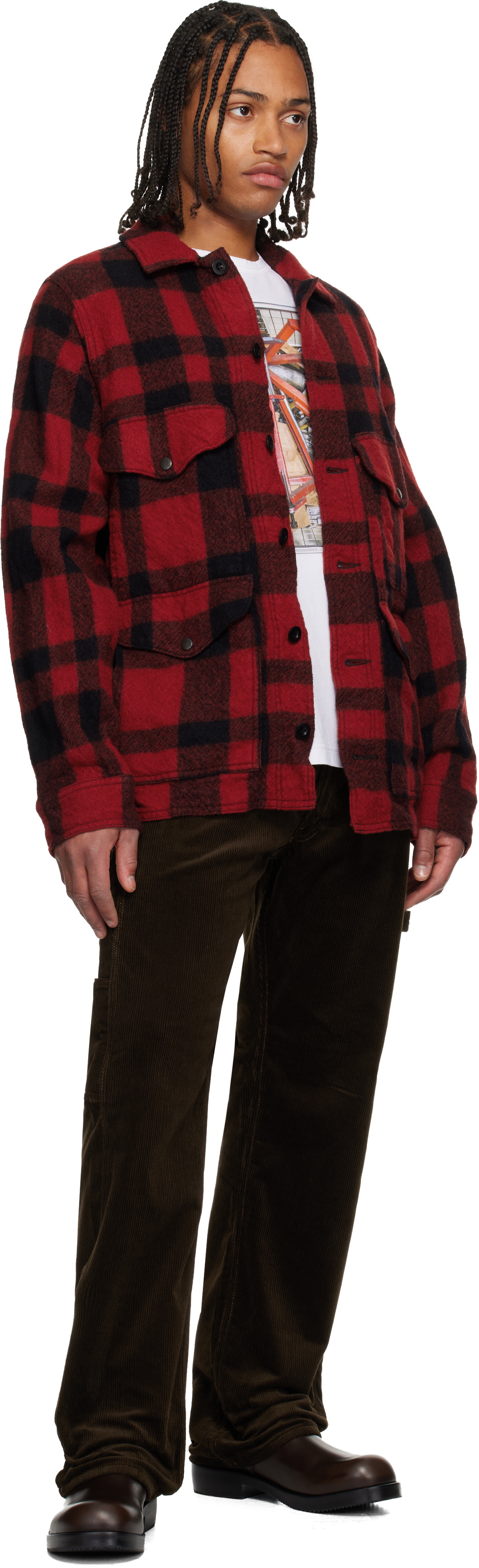 Junya Watanabe Red & Black Filson Check Jacket Junya Watanabe