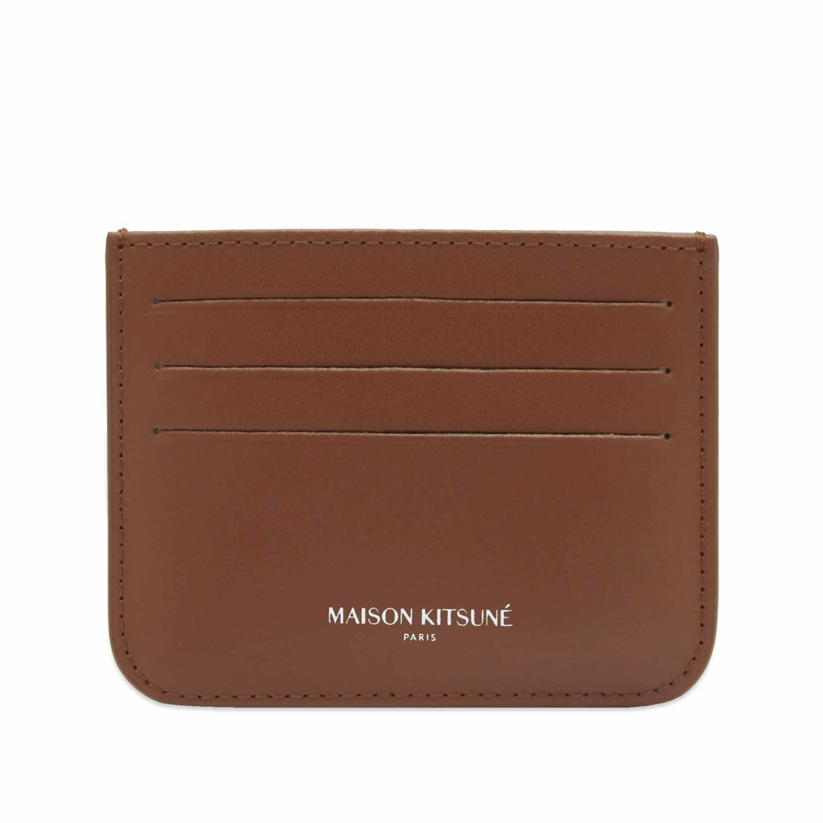 Maison Kitsuné Men's Fox Head Card Holder in Dark Brown 