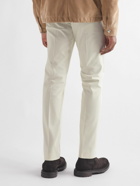 Agnona - Slim-Fit Straight-Leg Stretch-Cotton and Cashmere-Blend Twill Trousers - Neutrals