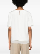 Peter Do White Layered Silk T-Shirt