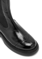 Ganni Patent Faux Leather Chelsea Boots Black