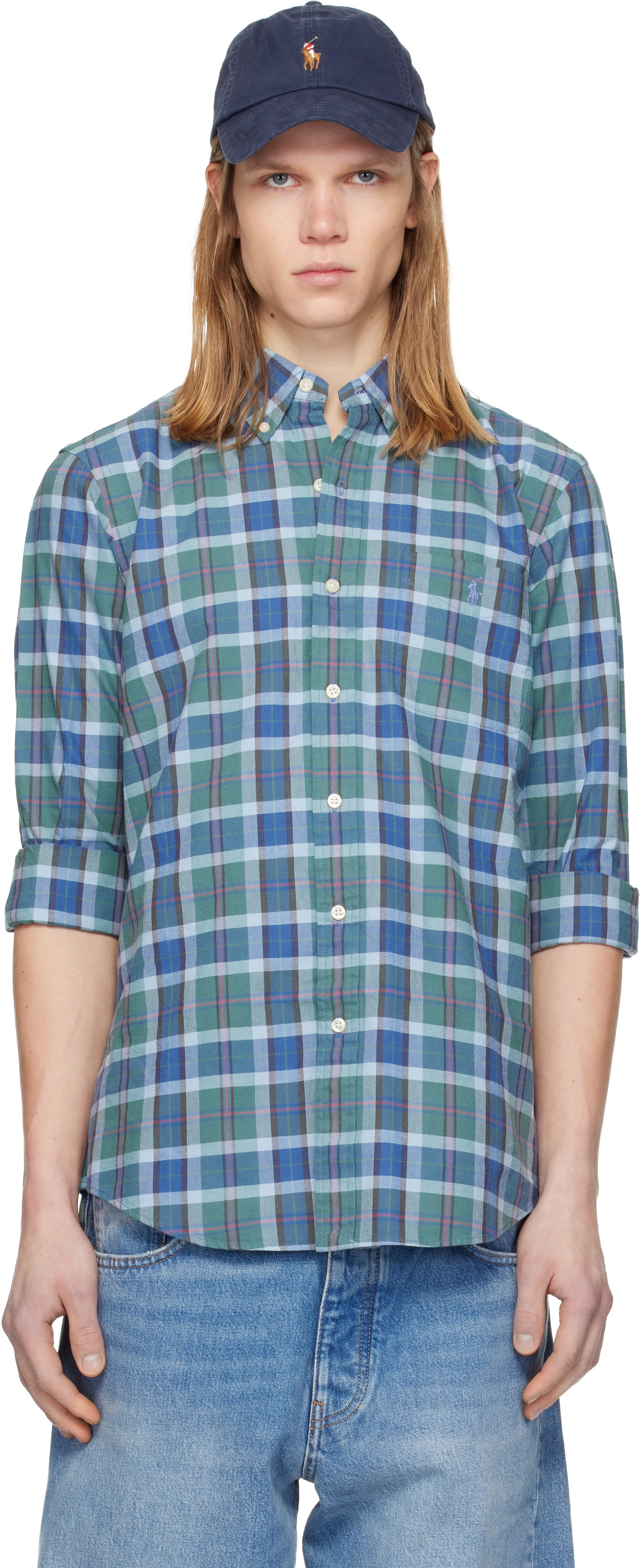 Polo Ralph Lauren Blue Classic Oxford Long Sleeve Sport Shirt Polo ...