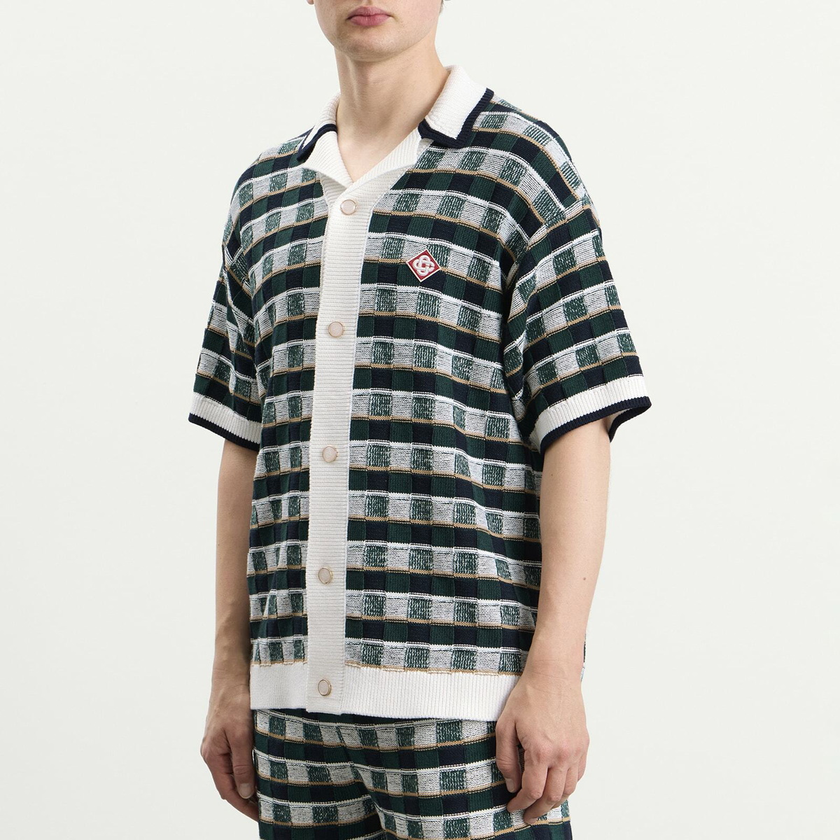 Casablanca Men's Mosaic Check Shirt in Green