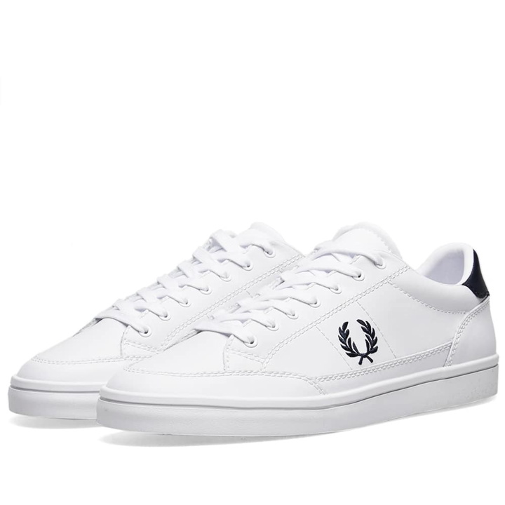 Photo: Fred Perry Deuce Leather Sneaker White & Navy
