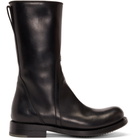 Rick Owens Black Cop Zip Boots