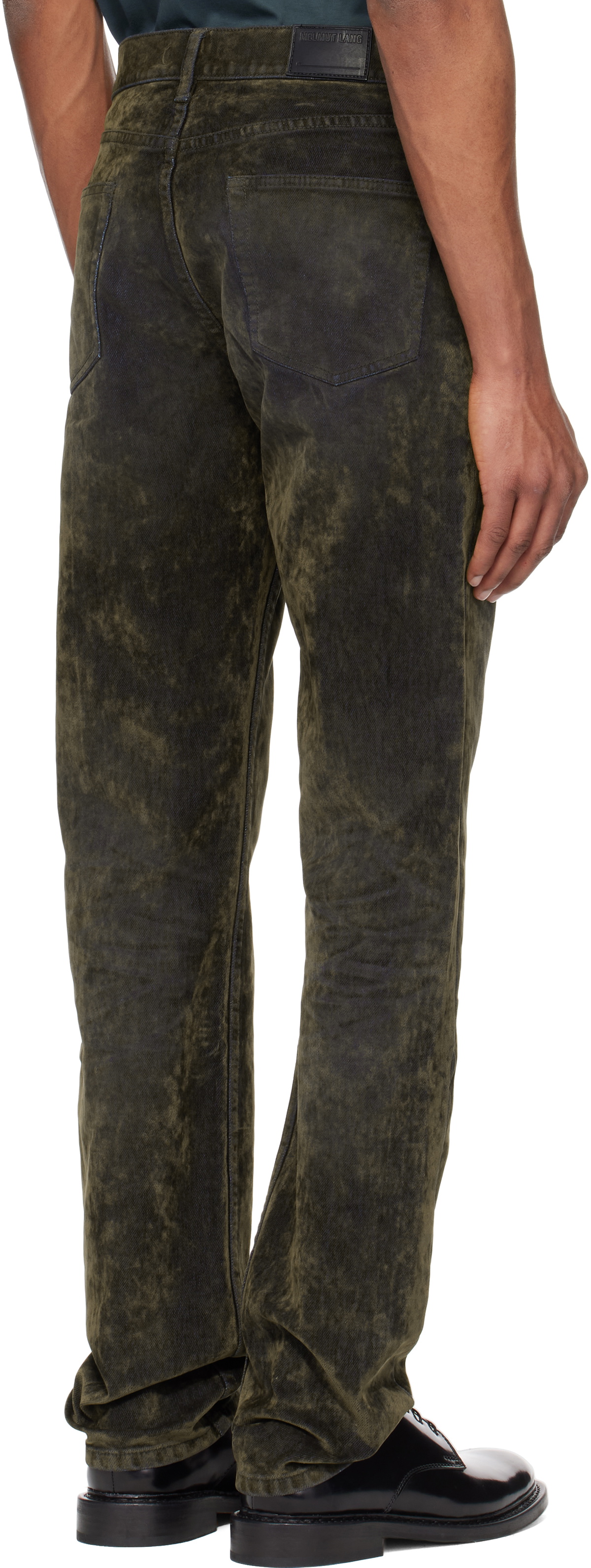 Helmut Lang Khaki Flocked Jeans