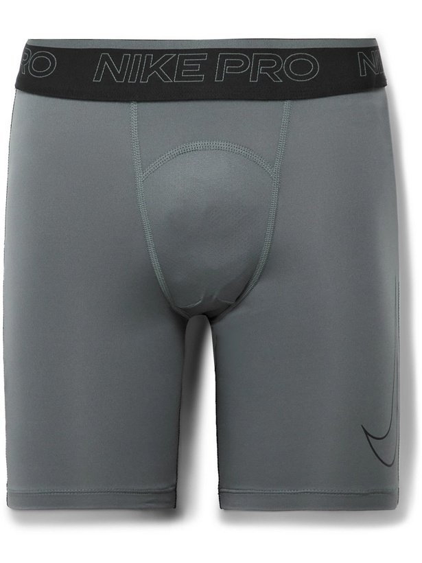 Photo: Nike Training - Pro Logo-Print Dri-FIT Shorts - Gray