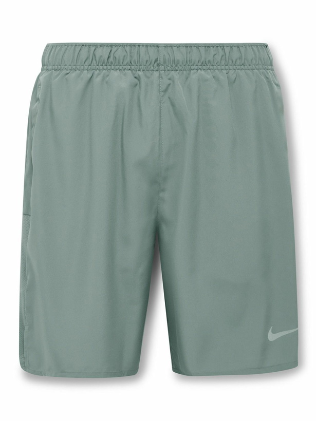 Photo: Nike Running - Challenger Mesh-Trimmed Dri-FIT Running Shorts - Green