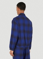 Ombre Plaid Blouson Jacket in Blue