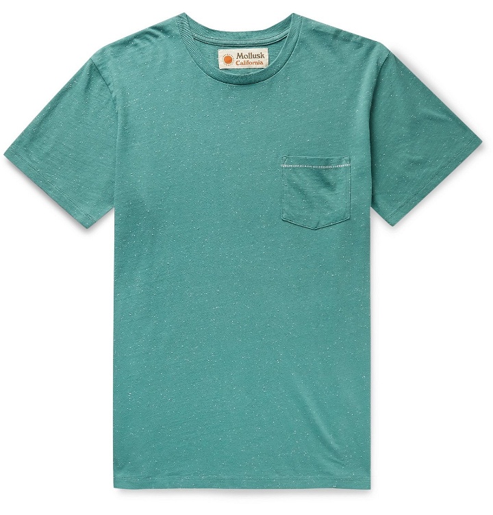 Photo: Mollusk - Cosmos Nep Cotton-Blend Jersey T-shirt - Blue
