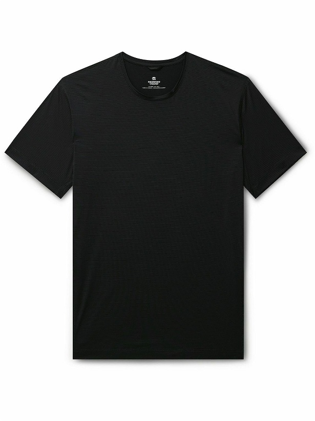 Photo: Reigning Champ - Striped Stretch-Jersey Running T-Shirt - Black