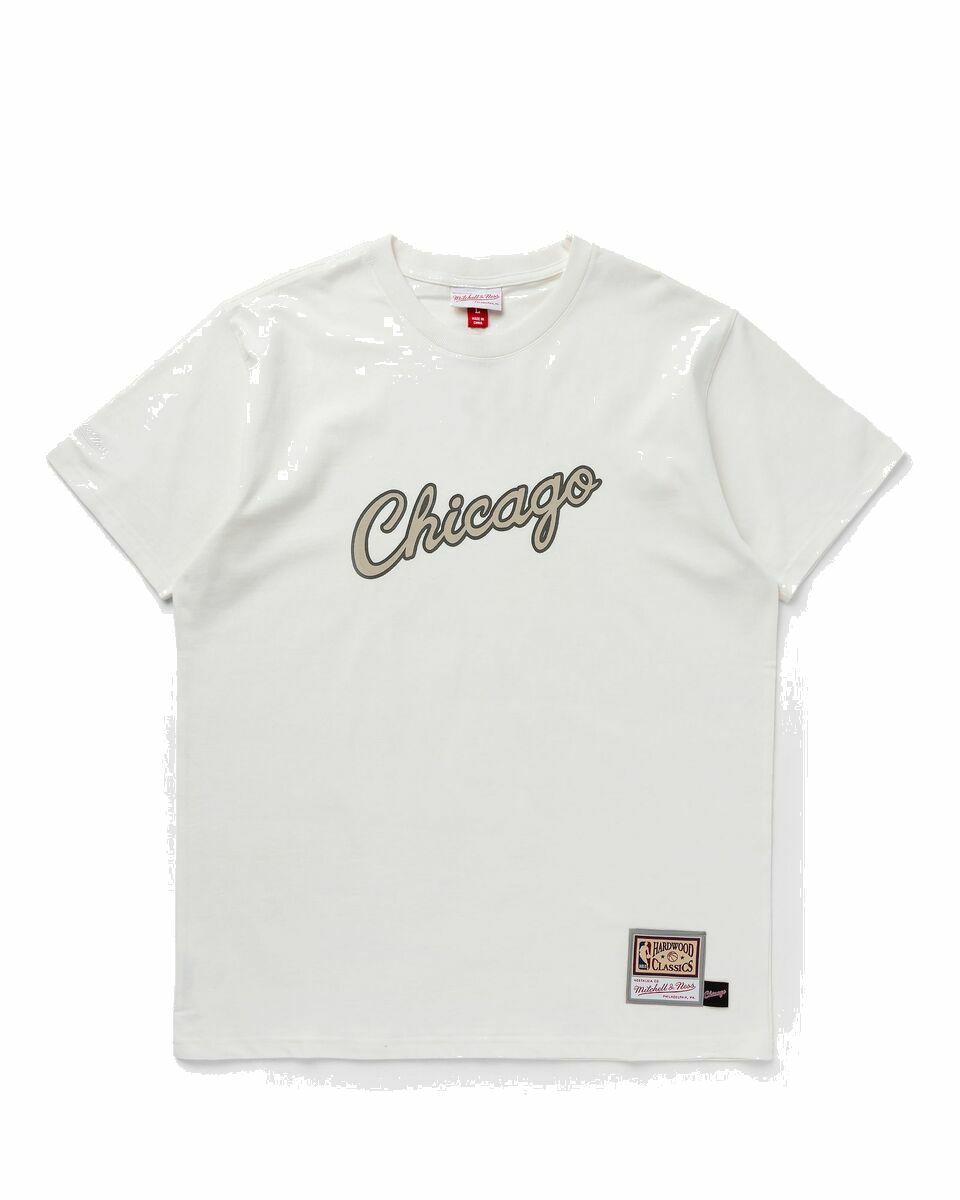 Photo: Mitchell & Ness Nba Cream Ss Tee Bulls White - Mens - Shortsleeves