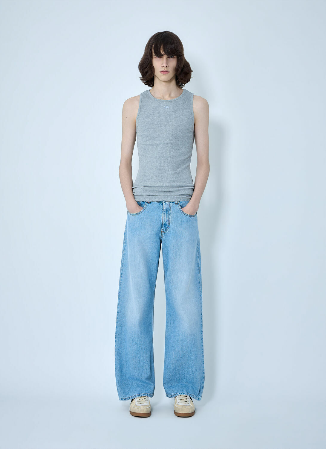 ERL Flared Wide-Leg Jeans