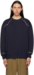 Universal Works Navy Hand-Embroidered Sweatshirt