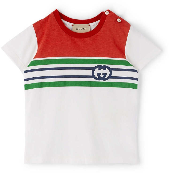 Photo: Gucci Baby White & Red Interlocking G T-Shirt