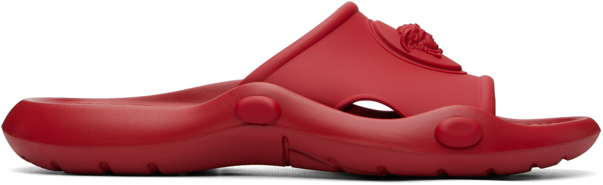 Versace Red Nettuno Rubber Slides