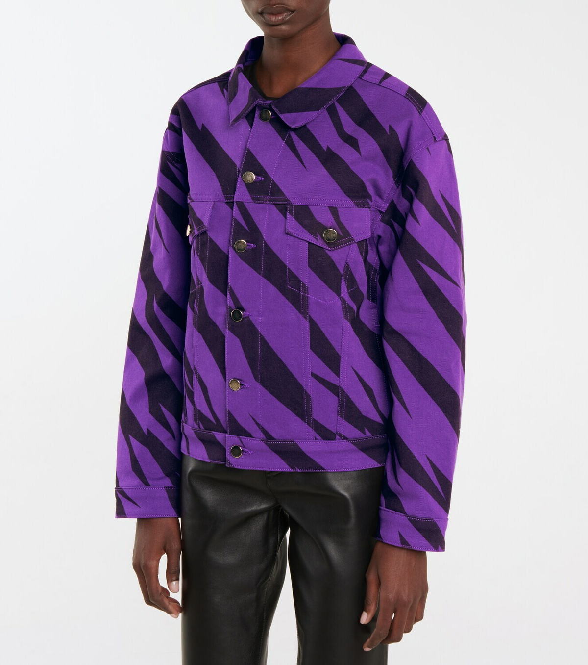 Alexandre Vauthier - Animal-print denim jacket