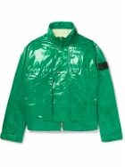 Stone Island Shadow Project - Convertible Layered Glossed-Cotton Hooded Down Jacket - Green