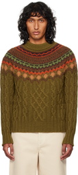 Moncler Grenoble Khaki Wool Sweater