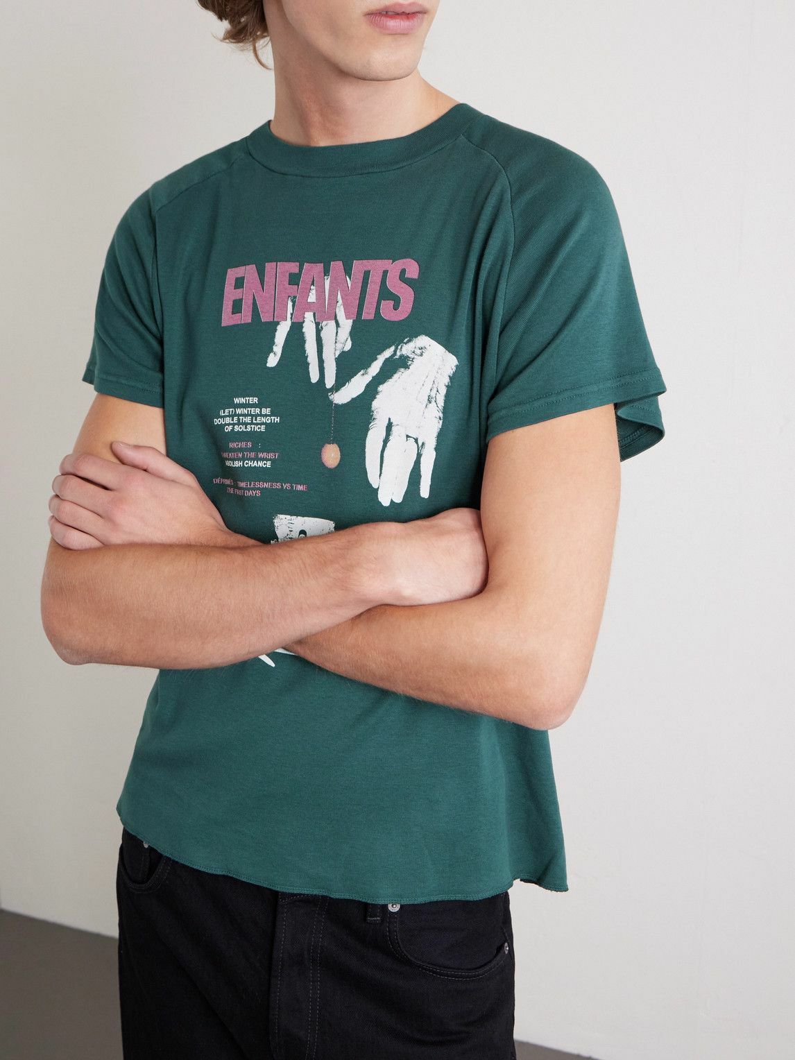 Enfants Riches Déprimés - Cropped Printed Cotton-Jersey T-Shirt