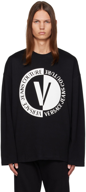 Photo: Versace Jeans Couture Black V-Emblem Long Sleeve T-Shirt