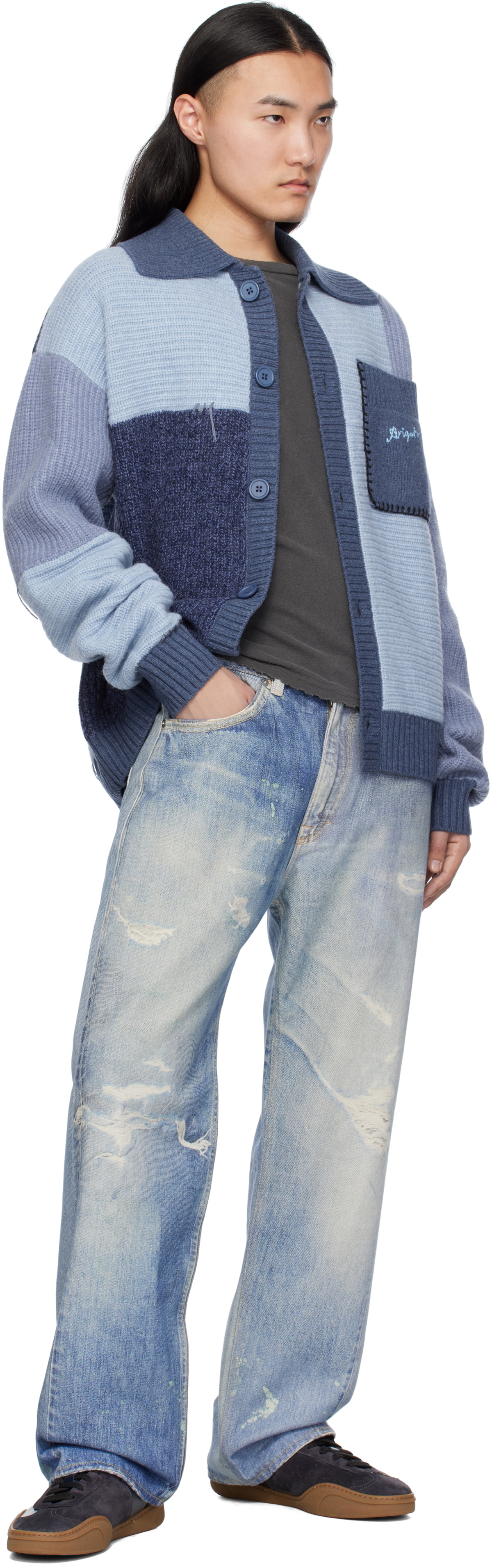 Axel Arigato Blue Franco Patch Cardigan