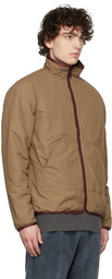 John Elliott Reversible Burgundy & Taupe Polar Fleece Jacket