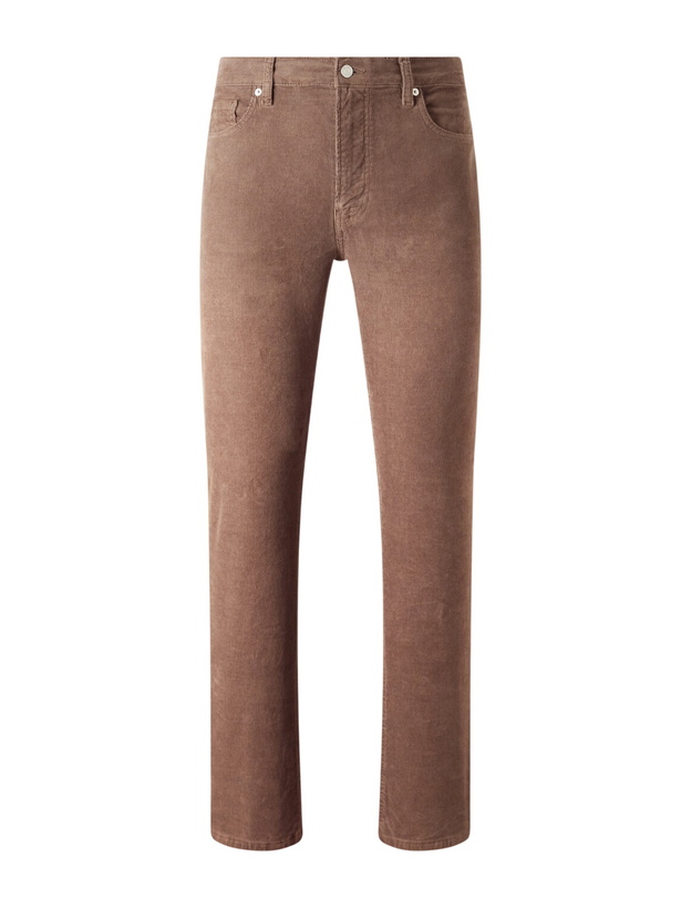Photo: FRAME - Modern Straight-Leg Cotton-Blend Corduroy Trousers - Brown