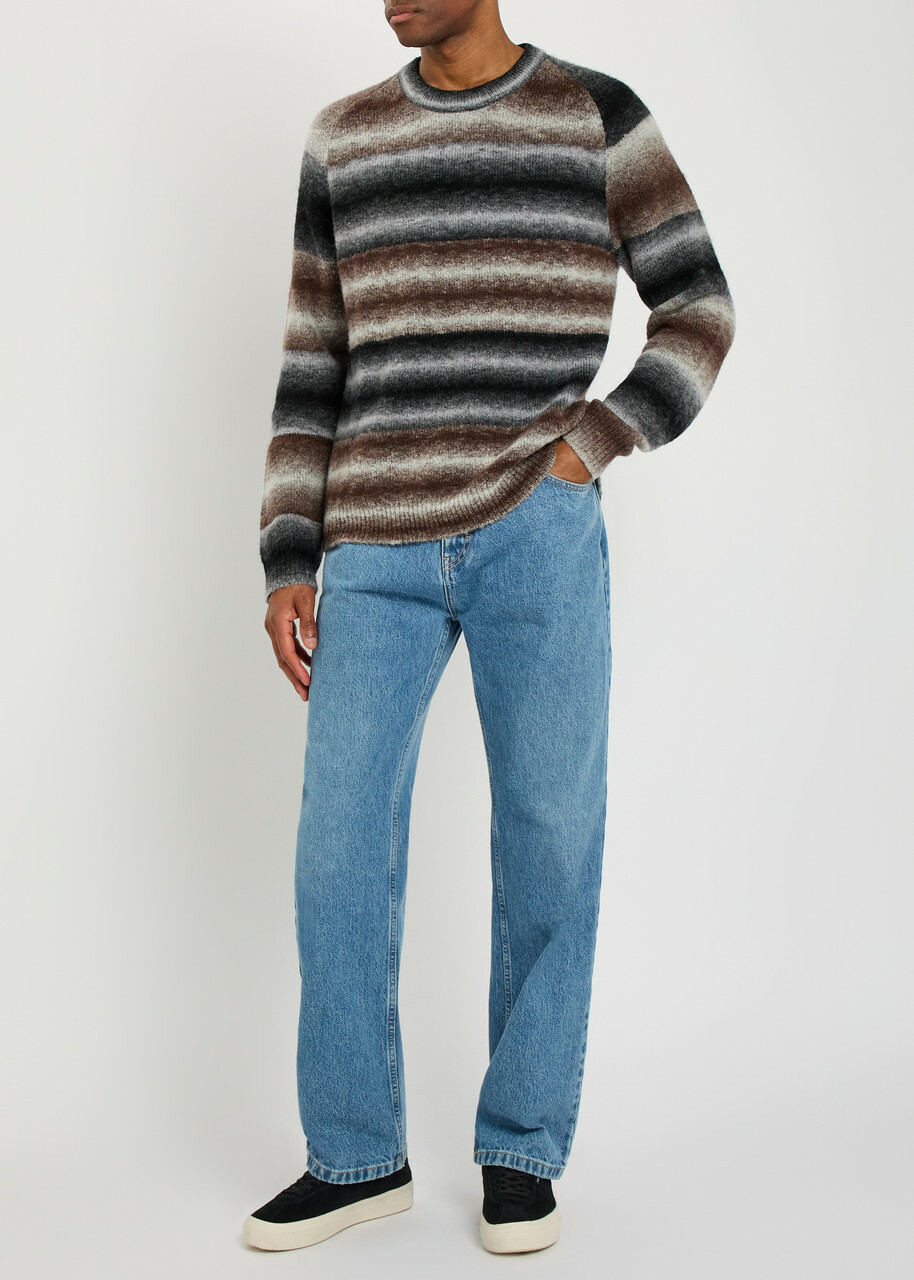 PS Paul Smith Striped Merino Wool-blend Jumper Black