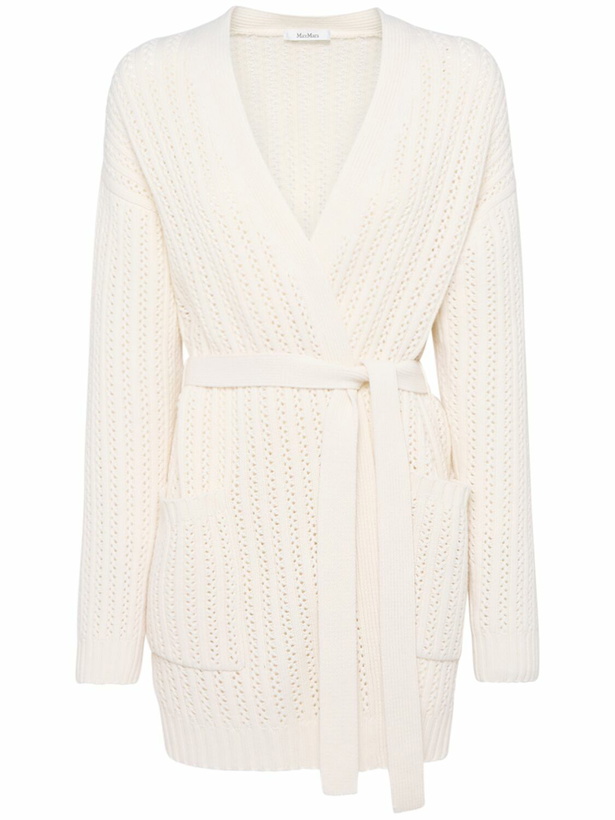 Photo: MAX MARA Balzac Belted Wool Blend Knit Cardigan