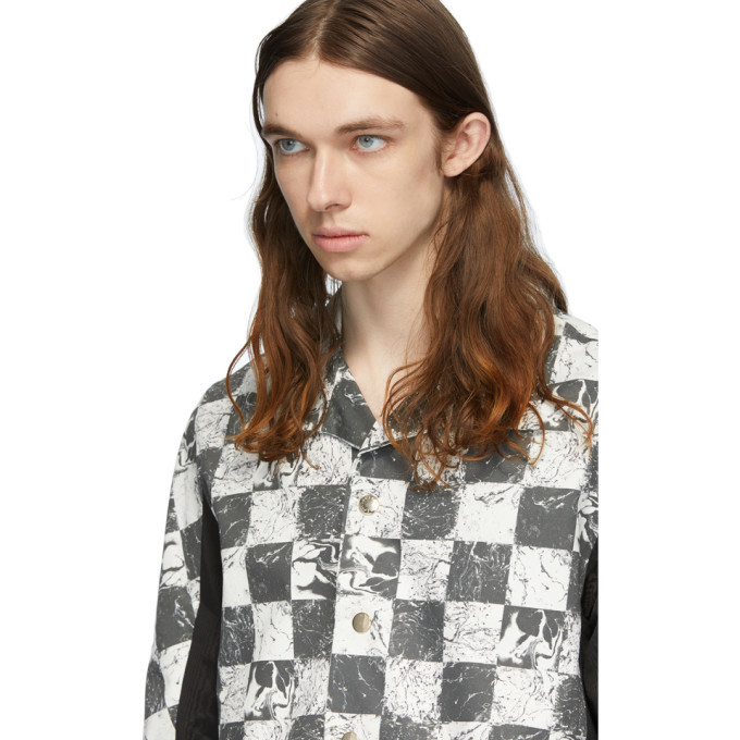 Palomo Spain Black and White Printed Short Sleeve Shirt