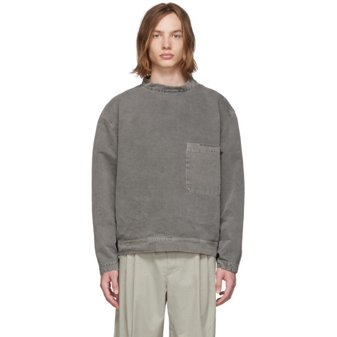 Photo: Lemaire Grey Stand Collar Shirt