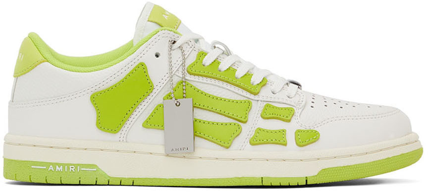 AMIRI White & Green Skel Low-Top Sneakers Amiri