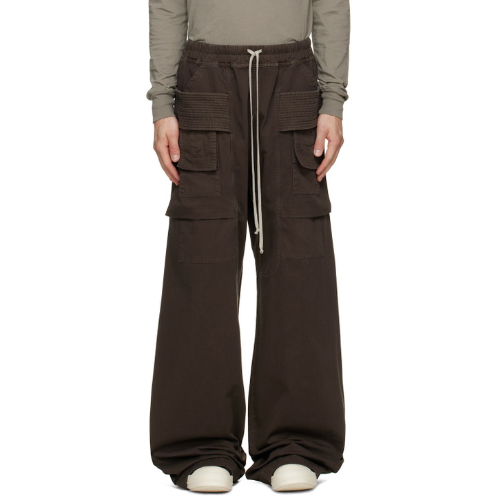 Photo: Rick Owens DRKSHDW Brown Tower Creatch Wide Cargo Pants