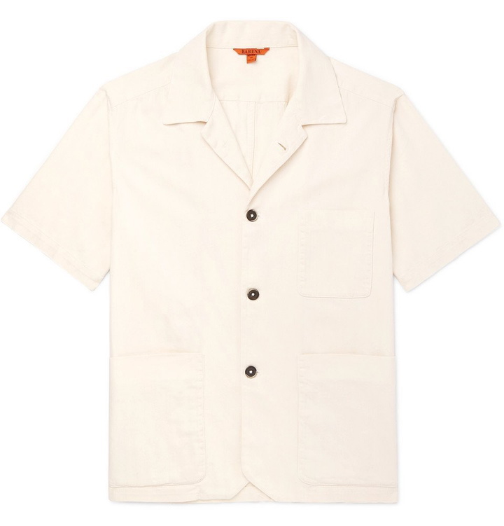 Photo: Barena - Camp-Collar Herringbone Cotton Shirt - Cream