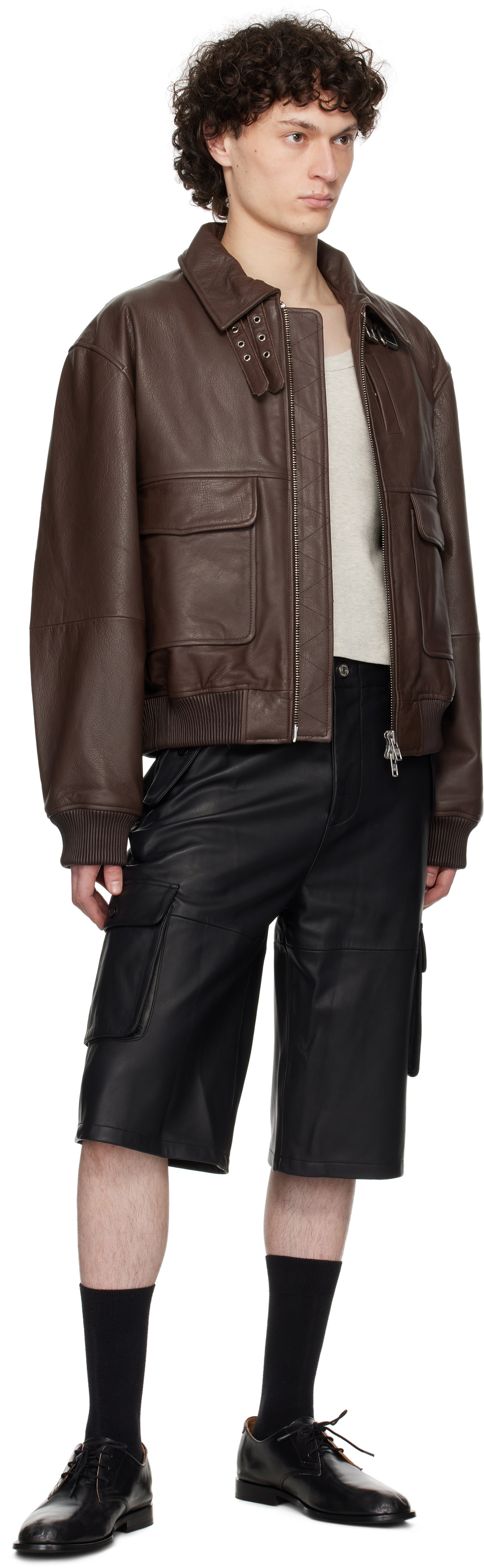 Deadwood Black Carter Leather Shorts