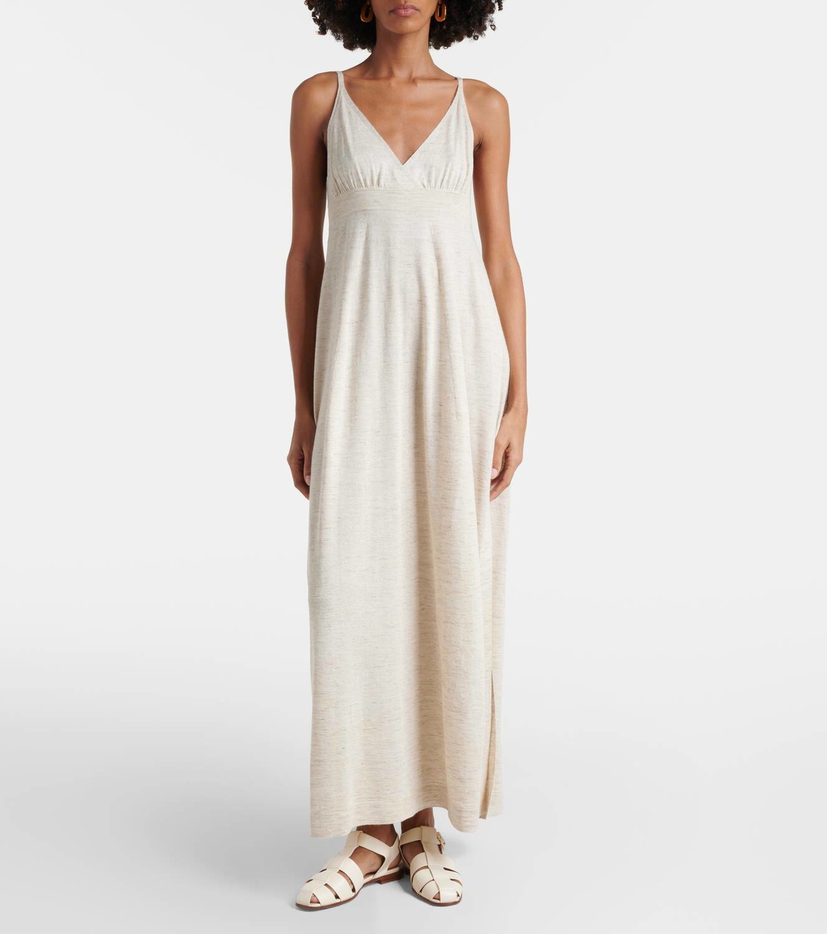 Loro Piana Cashmere, linen, and silk midi dress Loro Piana
