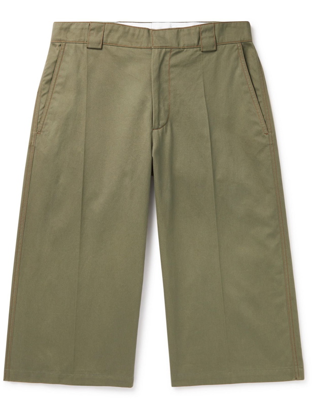 Photo: JW Anderson - Logo-Embroidered Cotton-Twill Shorts - Green